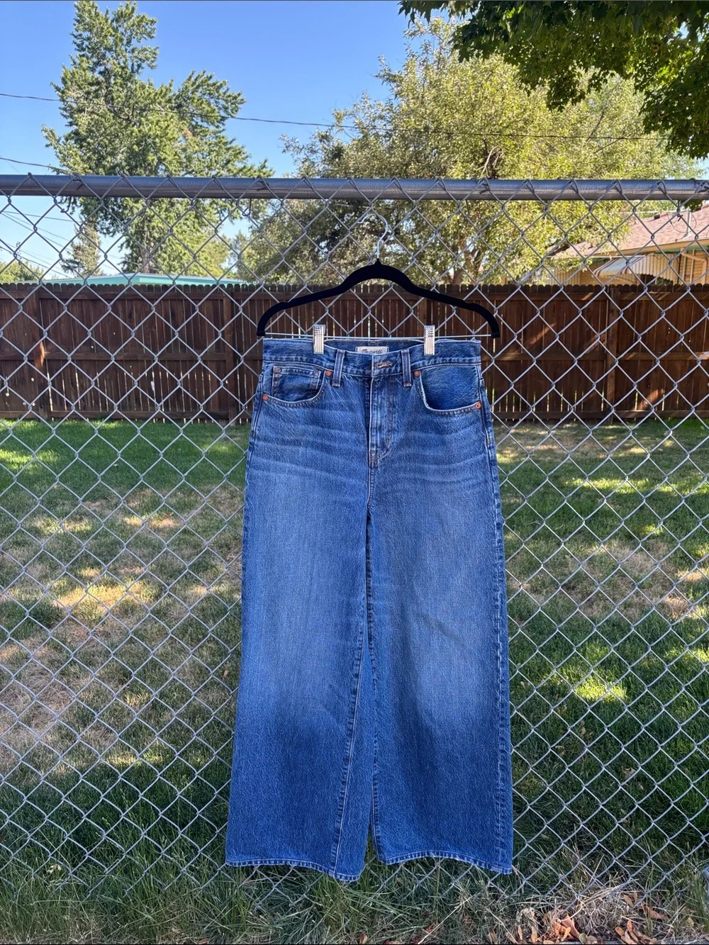 Madewell High-Rise Wide-Leg Denim Jeans in Blue